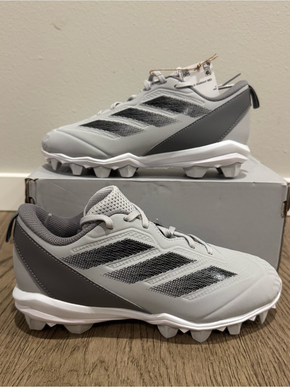 Adidas Adizero Instinct Softball Cleats Grey White NEW